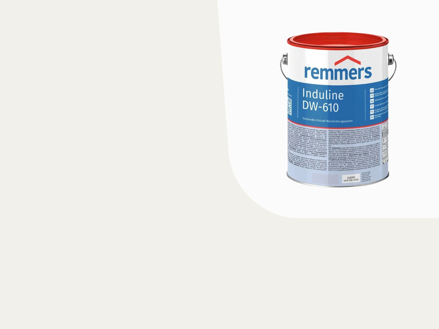 Induline DW-610 Dekkende Beits Ral 9016 Verkeerswit 2.5 L - Afbeelding 1